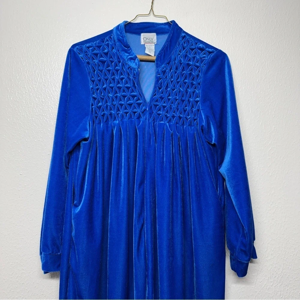 Only Necessities Cobalt Blue Velour Robe